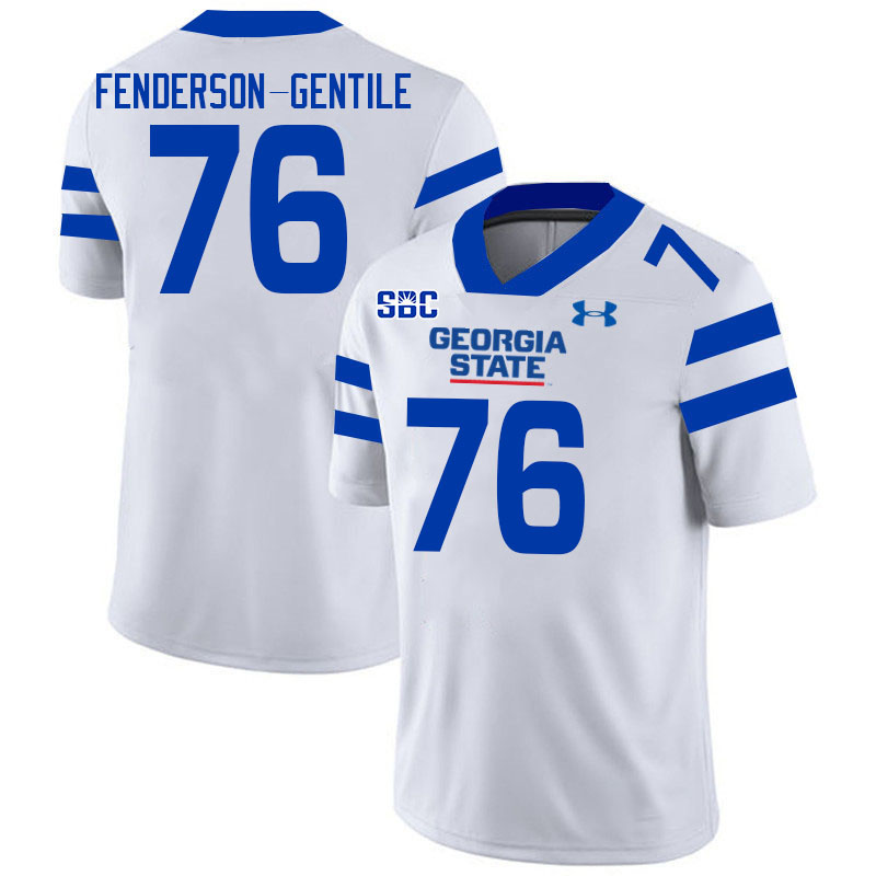 Georgia State Panthers #76 Kysean Fenderson-Gentile College Football Jerseys Stitched-White